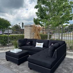 Brand New Black Sectional Sofa