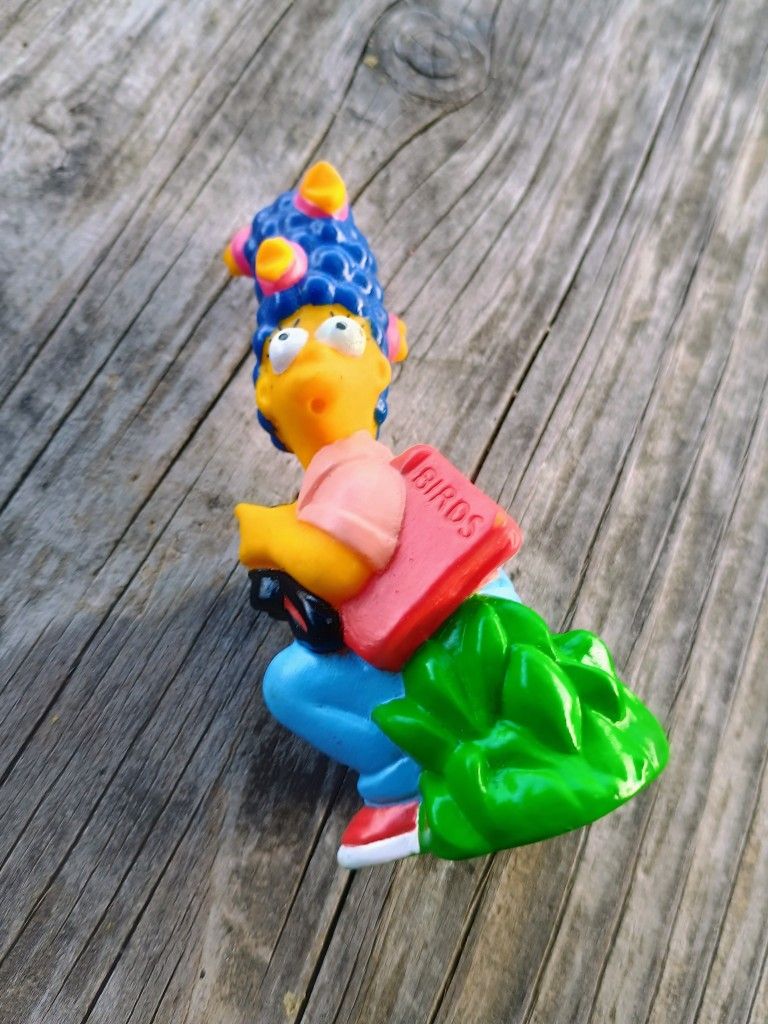 Vintage 1990 TCFF Marge From The Simpsons w/ Birds in her Hair PVC Toy / Topper