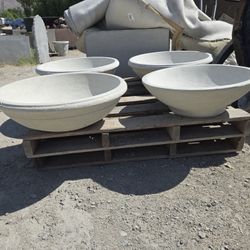 CONCRETE BOWL PLANTERS $180 EACH 