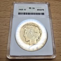 1925 Peace Dollar ANACS Soap Box 