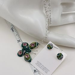 Mariposa Y Aretes Plata Mexicana/Butterfly pendant and earrings, Mexican silver