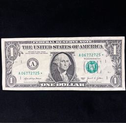 Circulated $1 Dollar Bill Star Note