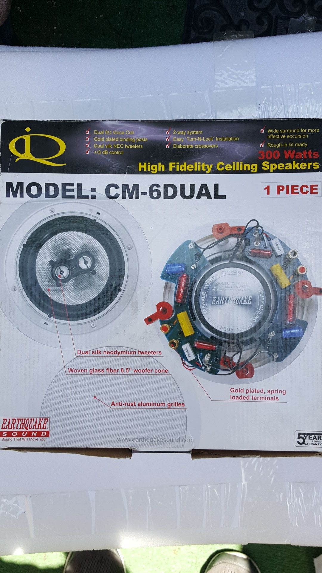 Earthquake CM 6DUAL 6.5" 2 way Dual Voice Coil In Ceiling Speaker with Dual Tweeter 300W Dual 8 ohm (each),All Products : American Fashion Style Bags On Sale