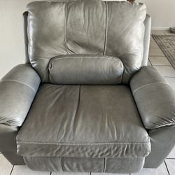 Gray Leather Recliner