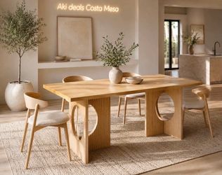 🔥 70.8 “ Dining Table, Unique  natural Oak color, Kitchen Table with Rectangular Top,  G-51