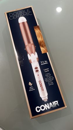 New Conair Double Ceramic 1 1/4-Inch Curling Iron, 1 ¼ inch barrel produces loose curls – for use on medium and long hair