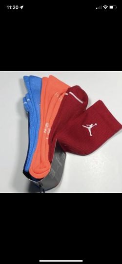 Nike Air Jordan Everyday Max Dri-Fit Crew Socks 3 Pairs Multi Color Men Large