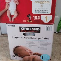 HUGGIES little Snagglers Or KIRKLAND 192 Diapers New box
