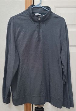 Calvin Klein Men's Gray Quarter-Zip Pullover Sweatshirt Size Large