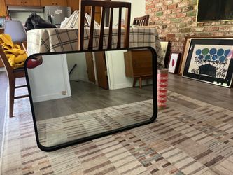 24" x 36" Rectangular Decorative Mirror with Rounded Corners Antique Black - Threshold™ designed with Studio McGee