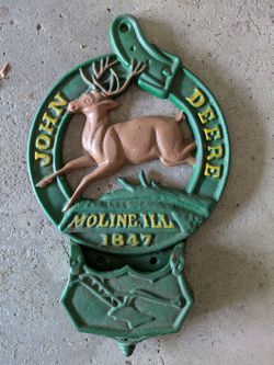 John Deere Cast Iron Letter Holder