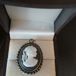 Black And White Cameo Pendant