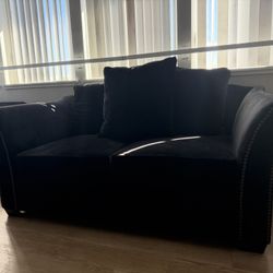 Black Velvet Sofa- 2 piece