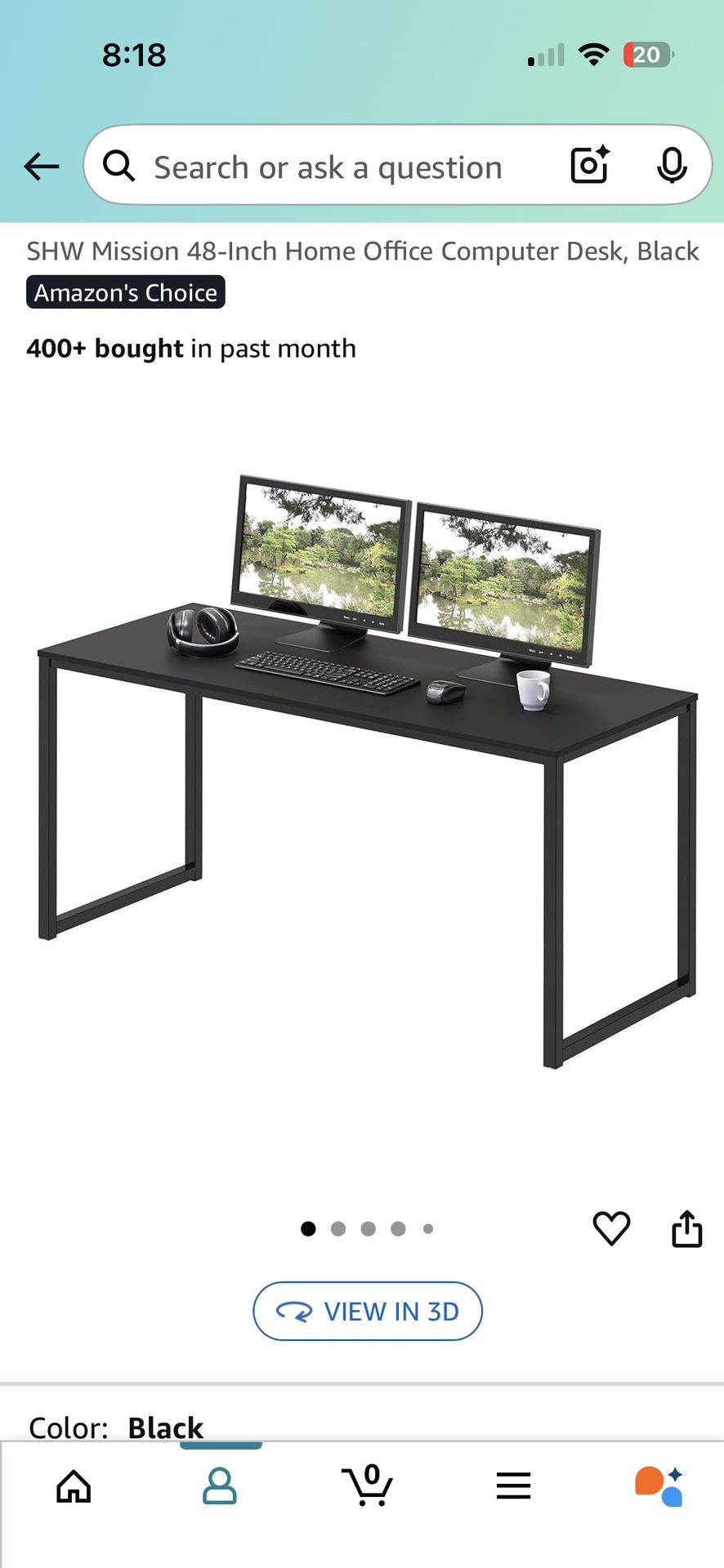 *Black Desk (Writing Or Computer)
