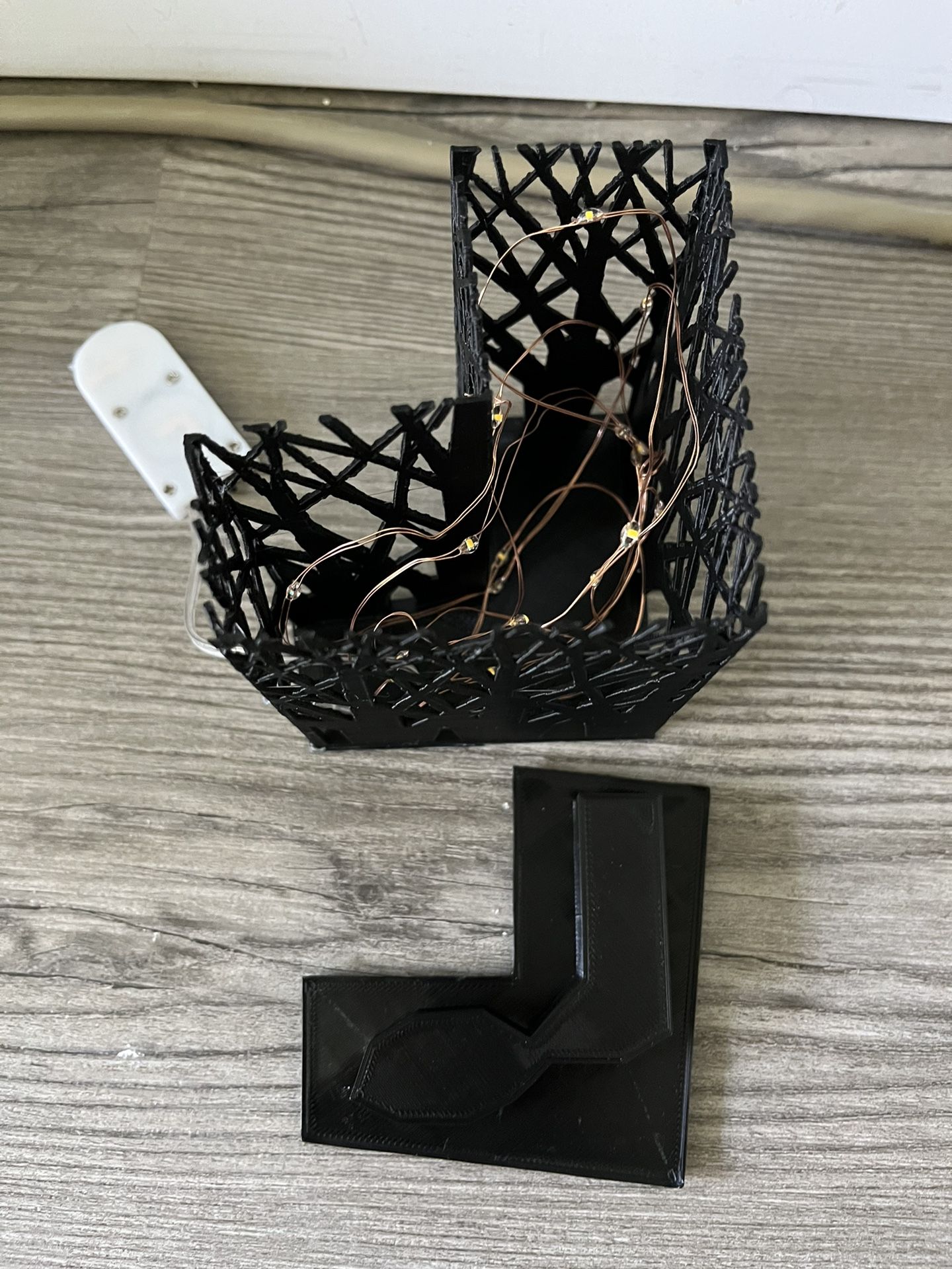 ALL NEW BLACK Forest Fairy Lamp with lights for nightstand or table home decor