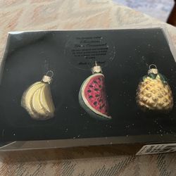Christmas Ornaments-3 Glass Fruits