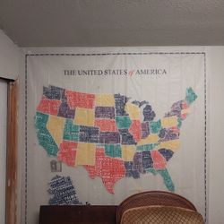 70  ×  72  United  States  Map  Shower  Curtain  Multi  Color  -  or  ( Wall  Decoration Up Too You )