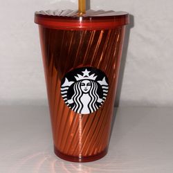 Orange starbucks cup