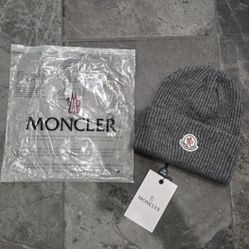 Grey Moncler Beanie Wool Unisex