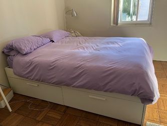 QUEEN SIZE BED FRAME with hidden storage.