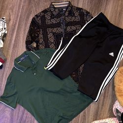 Men’s Preowned Size M Adidas Sweat Pants , Ralph Lauren Polo , And 