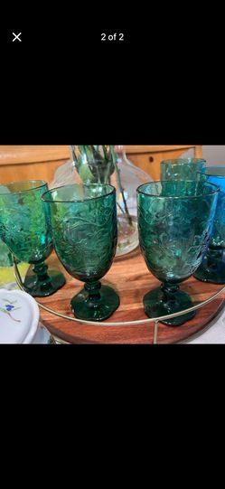 Copas Con Pedestal Fantasia Color Verde De Princes House 