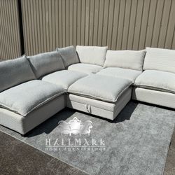 6-Piece Boucle Kova-Style Cloud Sectional Couch