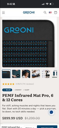 Grooni PEMF Infrared Mat Pro, 6  Cores