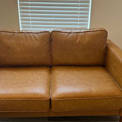 TAN VEGAN COUCH/SOFA/LOVESEAT (NEW CONDITION)