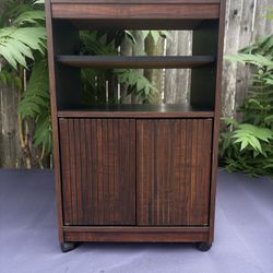 Vintage Mid-Century Modern Media Cabinet / TV Stand on Casters