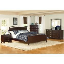 Lisa Queen Contemporary bed and night stand by Coaster Furniture.