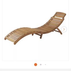 *New In Box* Outdoor Acacia Wood FoldableV Chaise Lounge, Brown