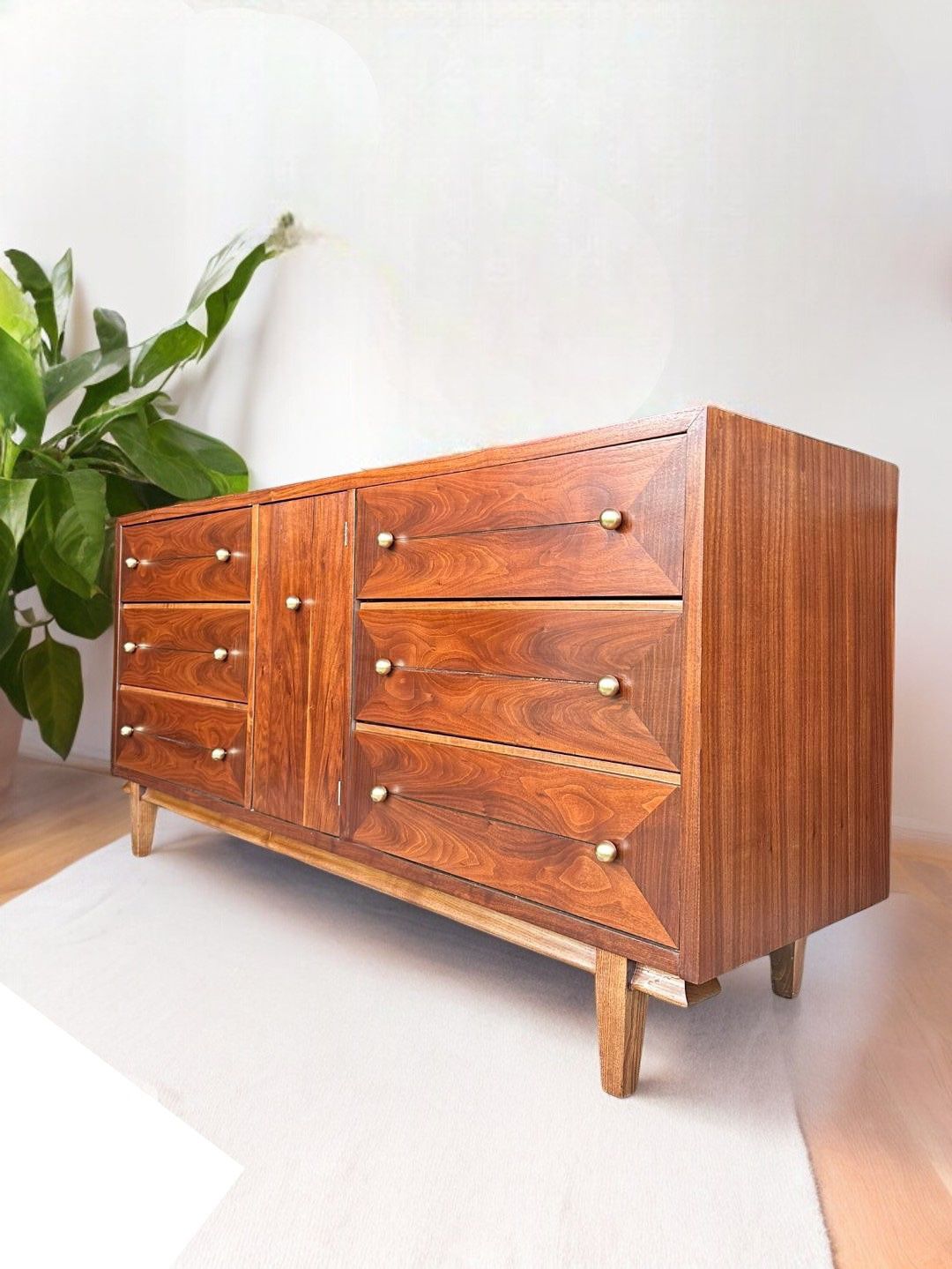 Gorgeous Vintage Mcm Solid Wood Credenza/ Dresser 