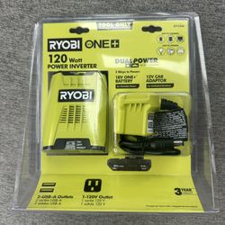 RYOBI ONE+ 18V 120-Watt 12V Automotive Power Inverter with Dual USB Ports