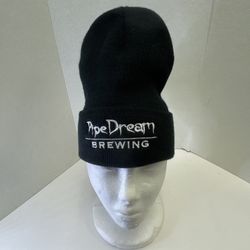 PIPE DREAM BREWING Winter Hat Cap Beanie NEW HAMPSHIRE BEER Londonderry NH BLACK