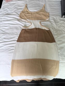 Long knit dress - block color