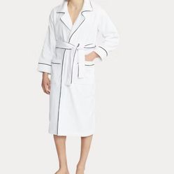 POLO RALPH LAUREN Rl Pajama Piped Robe In Navy L Size
