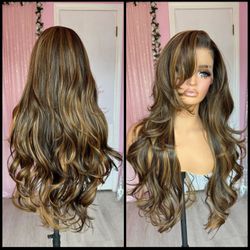 Human Hair Blended Lace Front Wig 