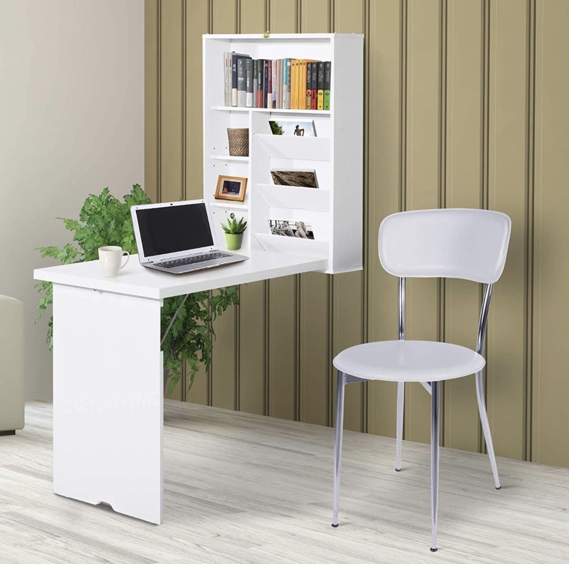 Folding Desk , Convertible Tack, White