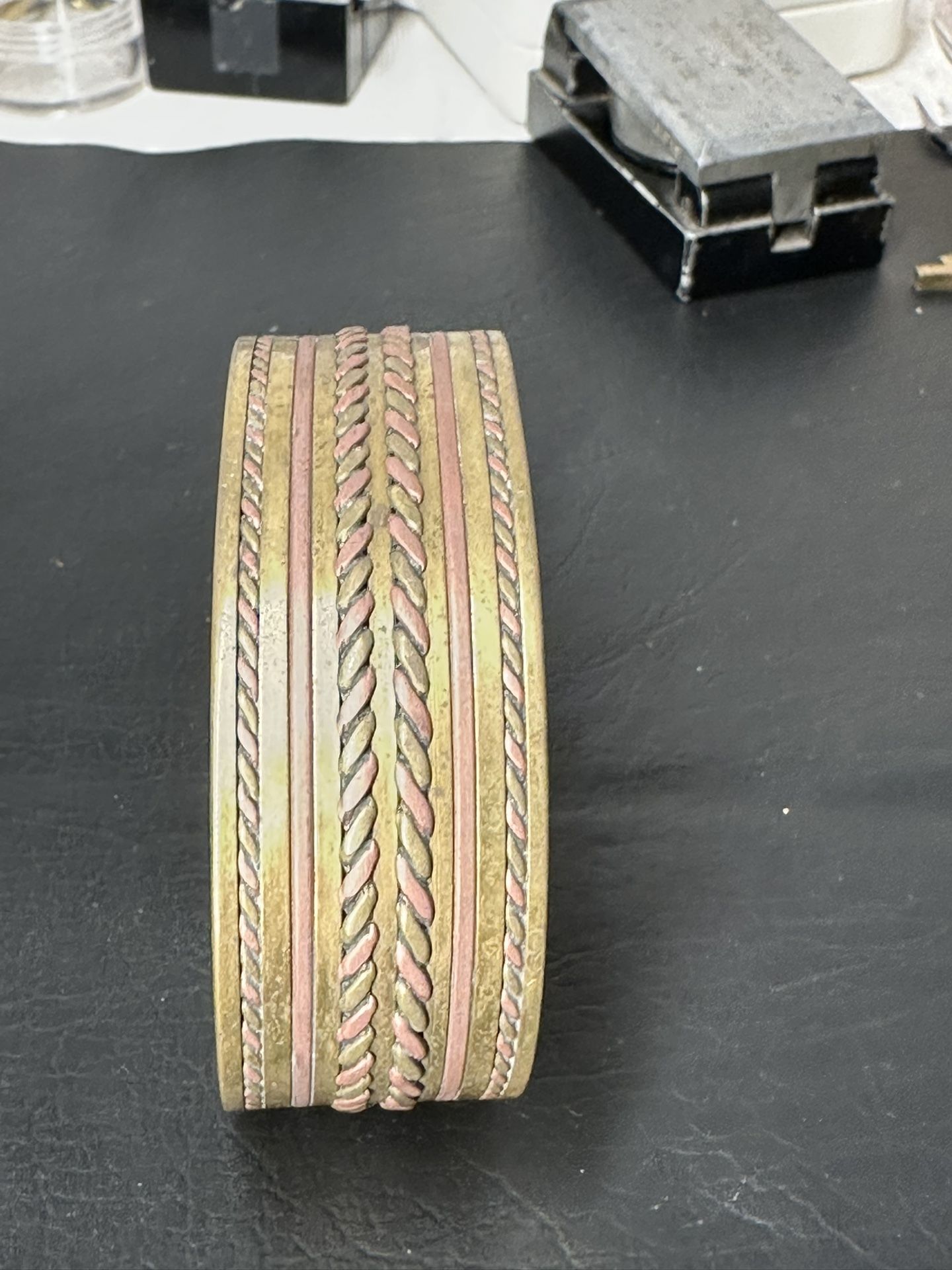 Brass & Two Tone Copper & Gold Bracelet