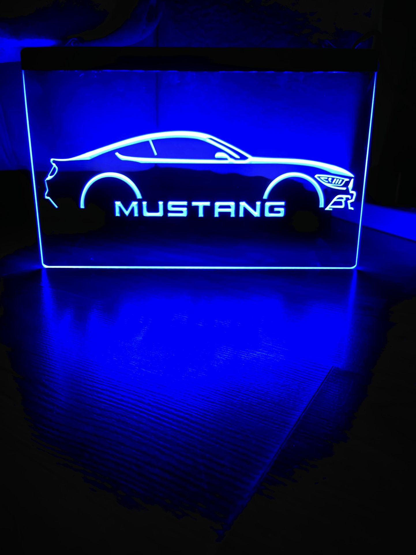 MUSTANG LED NEON BLUE LIGHT SIGN 8x12