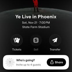2 Tickets To Ye 11/21