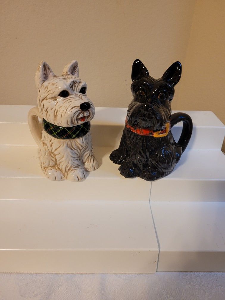 Ceramic Large Scottie Dog Mugs With Lid