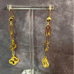 Gold plated none fades tarnish free earrings
