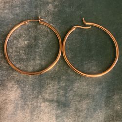 14k Gold Over Sterling Silver Hoops