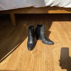 Black Leather Booties