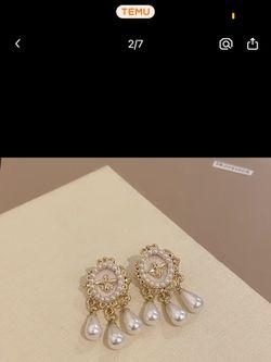 Vintage Faux Pearls Drop Earrings