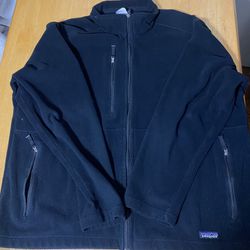 Patagonia Synchilla Fleece Jacket Men XL Black Full Zip Pocket Outdoor 25pit2pit
