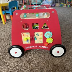 Radio Flyer Wooden Push And Play Walker