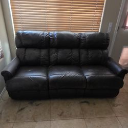 Brown Leather Recliner Couch